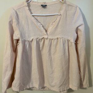 American Eagle Long Sleeve Linen Top